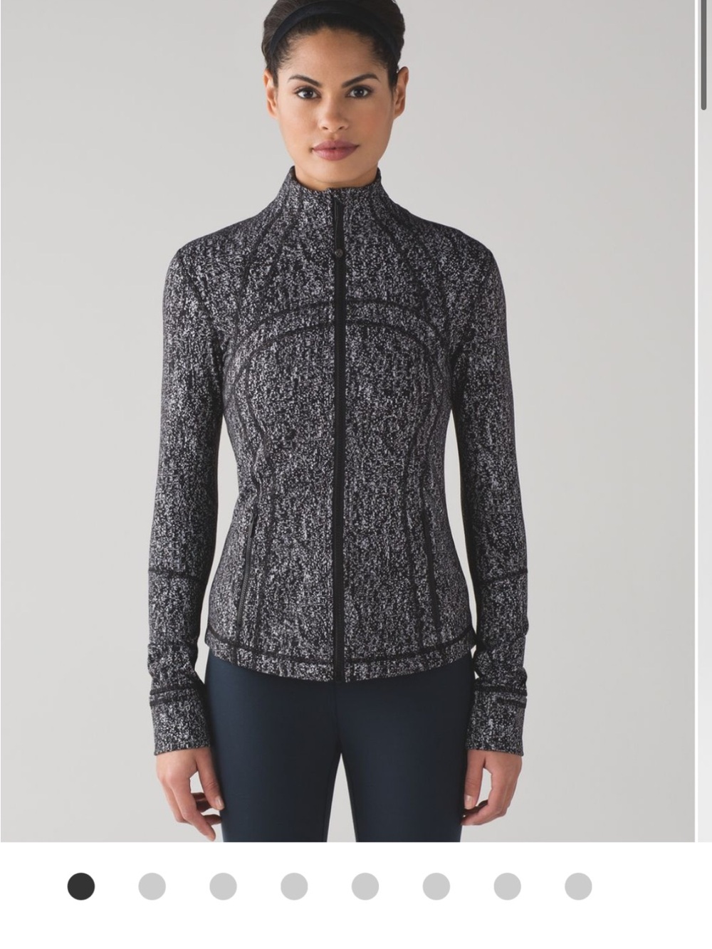 Lululemon sz 8 Define Jacket Luon Suited Jacquard Black White VTG 2016 slim fit